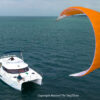 40m² LibertyKite® towing a powercat, Australia