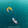 The 10 m² LibertyKite® enables eco-friendly, efficient sailing for small boats, harnessing wind power for smooth and sustainable navigation.